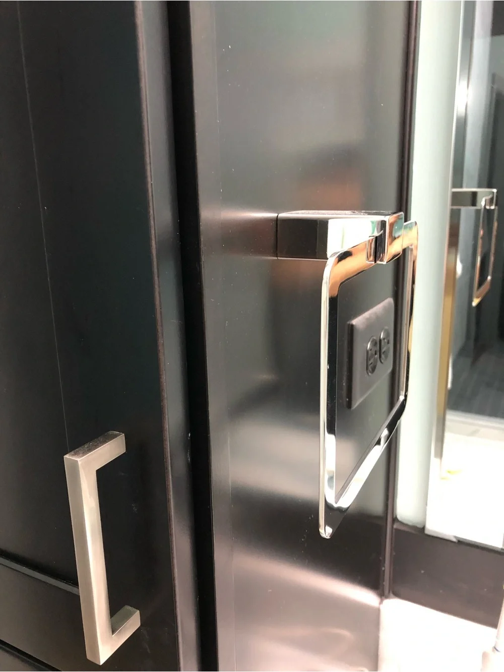 Modern Wall Mounted Closed Rectangle Towel Ring Polished Chrome Finish